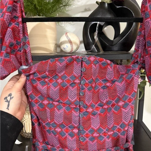 Tularosa Pink and Blue Off the Shoulder Sundress size small - Picture 3 of 10